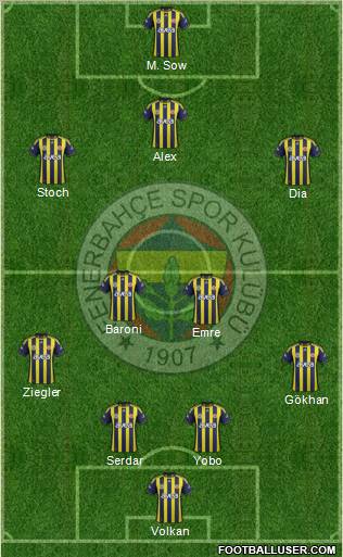 Fenerbahçe SK Formation 2012
