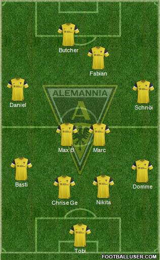 TSV Alemannia Aachen 4-4-2 football formation