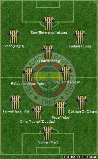 Fenerbahçe SK Formation 2012