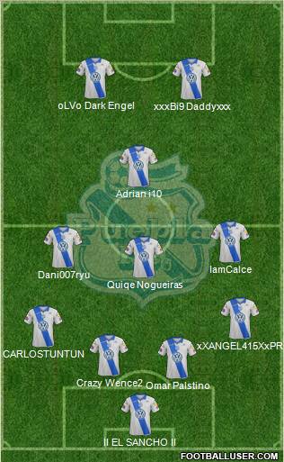 Club Puebla de la Franja 4-3-1-2 football formation