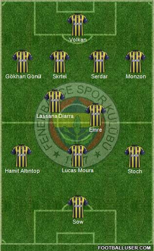 Fenerbahçe SK Formation 2012