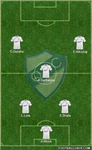 Quilmes 4-2-4 football formation