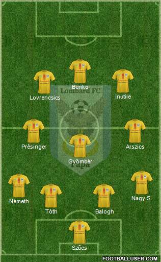 Lombard FC Pápa Formation 2012