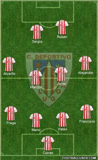 C.D. Lugo 4-4-2 football formation