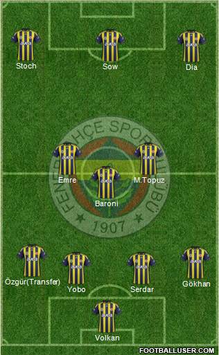 Fenerbahçe SK Formation 2012