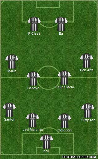 Newcastle United Formation 2012