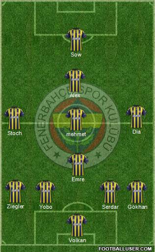 Fenerbahçe SK Formation 2012