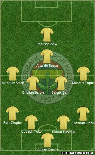 Fenerbahçe SK Formation 2012
