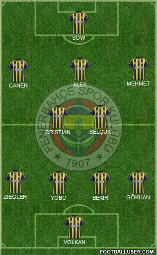 Fenerbahçe SK Formation 2012