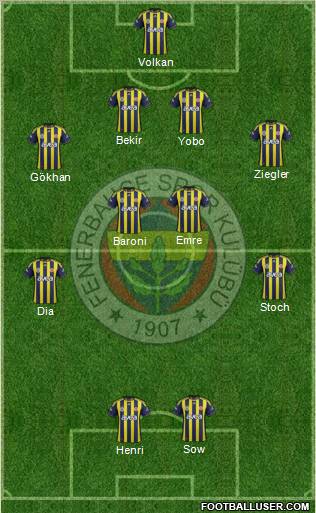 Fenerbahçe SK Formation 2012