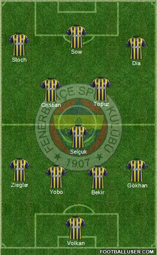 Fenerbahçe SK Formation 2012