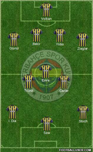Fenerbahçe SK Formation 2012