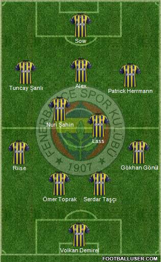 Fenerbahçe SK Formation 2012