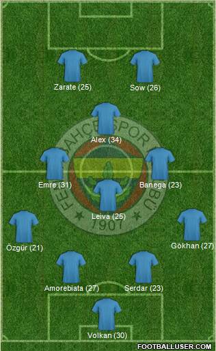 Fenerbahçe SK Formation 2012