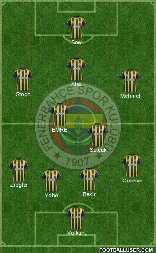 Fenerbahçe SK Formation 2012