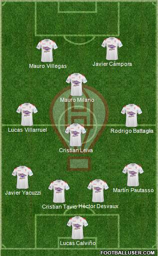 Huracán 4-3-1-2 football formation