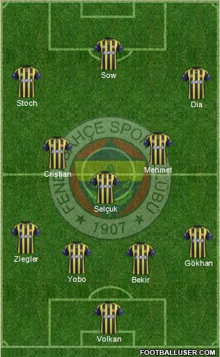 Fenerbahçe SK Formation 2012