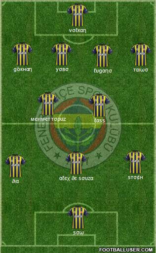 Fenerbahçe SK Formation 2012