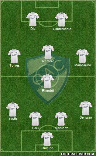 Quilmes 4-3-1-2 football formation