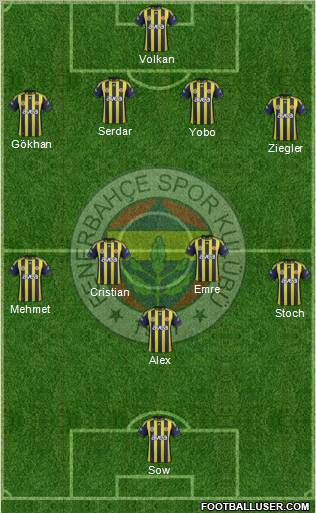 Fenerbahçe SK Formation 2012