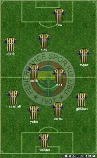 Fenerbahçe SK Formation 2012