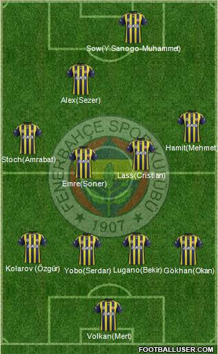 Fenerbahçe SK Formation 2012