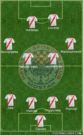 HSK Zrinjski Mostar 4-4-2 football formation