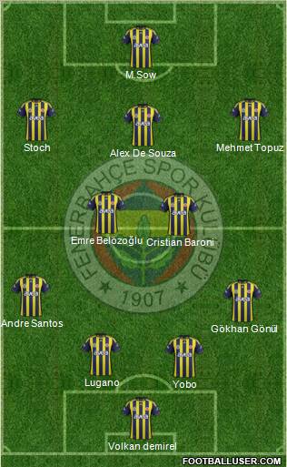 Fenerbahçe SK Formation 2012