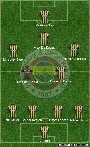 Fenerbahçe SK Formation 2012