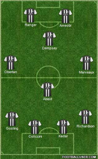 Newcastle United Formation 2012