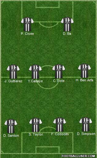 Newcastle United Formation 2012