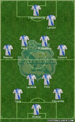 Club Puebla de la Franja 4-4-2 football formation