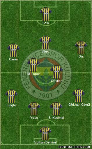 Fenerbahçe SK Formation 2012