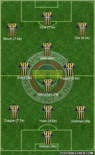 Fenerbahçe SK Formation 2012