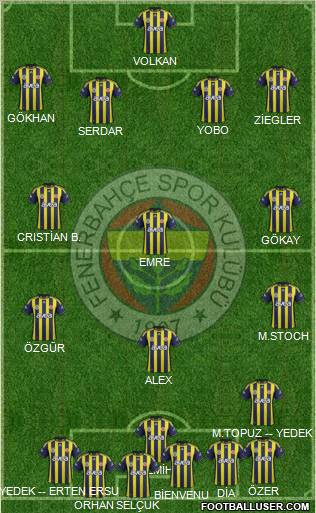 Fenerbahçe SK Formation 2012