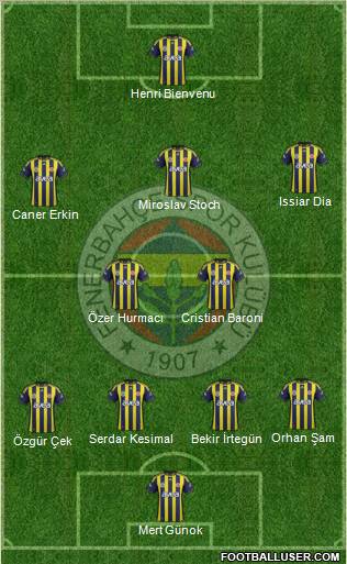 Fenerbahçe SK Formation 2012