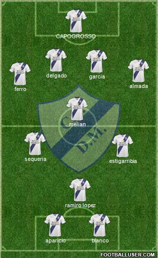 Deportivo Merlo 4-3-1-2 football formation