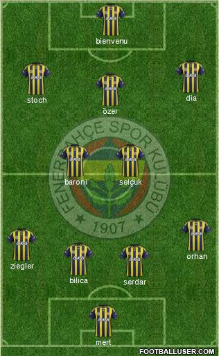 Fenerbahçe SK Formation 2012