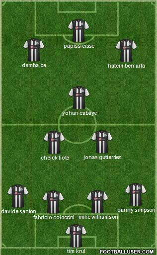 Newcastle United Formation 2012