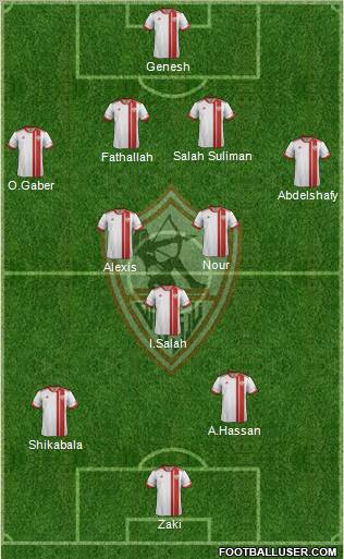 Zamalek Sporting Club 4-3-2-1 football formation