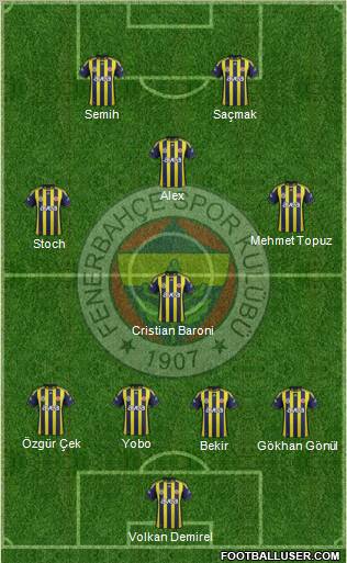 Fenerbahçe SK Formation 2012