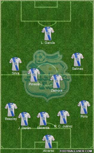 Club Puebla de la Franja 5-4-1 football formation