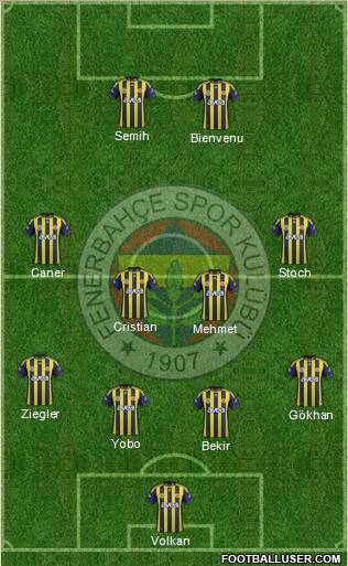Fenerbahçe SK Formation 2012