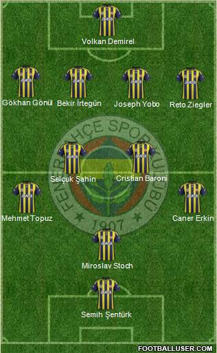 Fenerbahçe SK Formation 2012