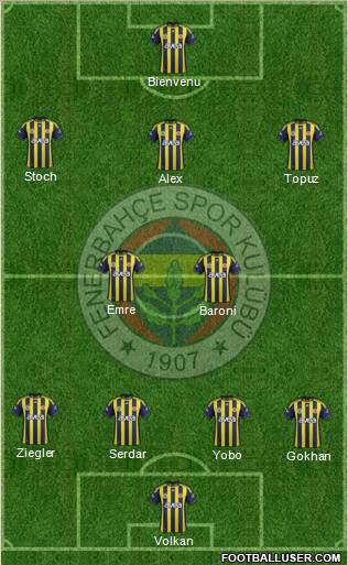 Fenerbahçe SK Formation 2012