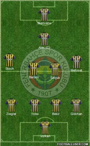 Fenerbahçe SK Formation 2012