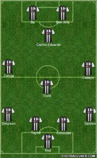 Newcastle United Formation 2012