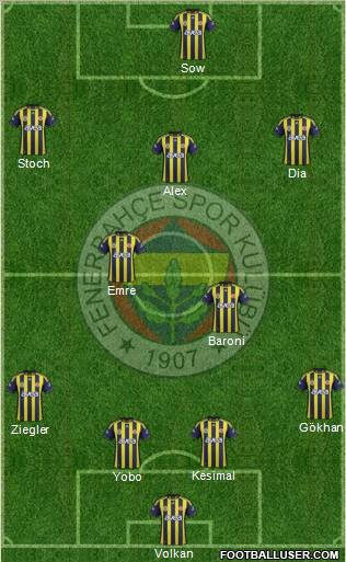 Fenerbahçe SK Formation 2012