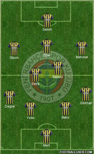 Fenerbahçe SK Formation 2012