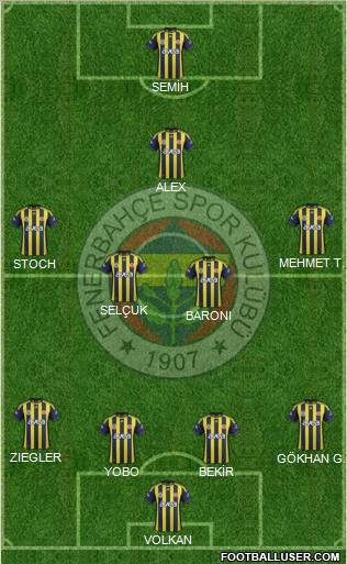 Fenerbahçe SK Formation 2012